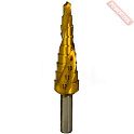 Сверло ступенчатое по металлу со спиральной канавкой HSS-TiN 4-12 мм цилиндрический трехгранный хвостовик EUROBOOR ESD.412