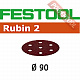 Шлифовальные круги FESTOOL Rubin 2 STF D90/6 P180 RU2/50