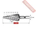 Сверло ступенчатое по металлу HSS-XE 6-20х81 мм Hex 1/4 KARNASCH